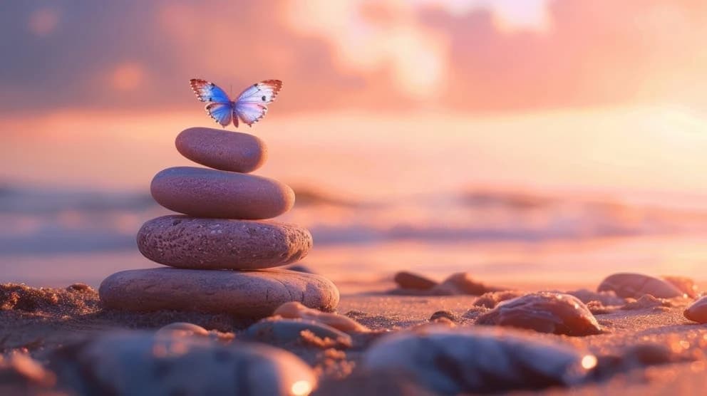 Papillon zen pierres - Accompagnement